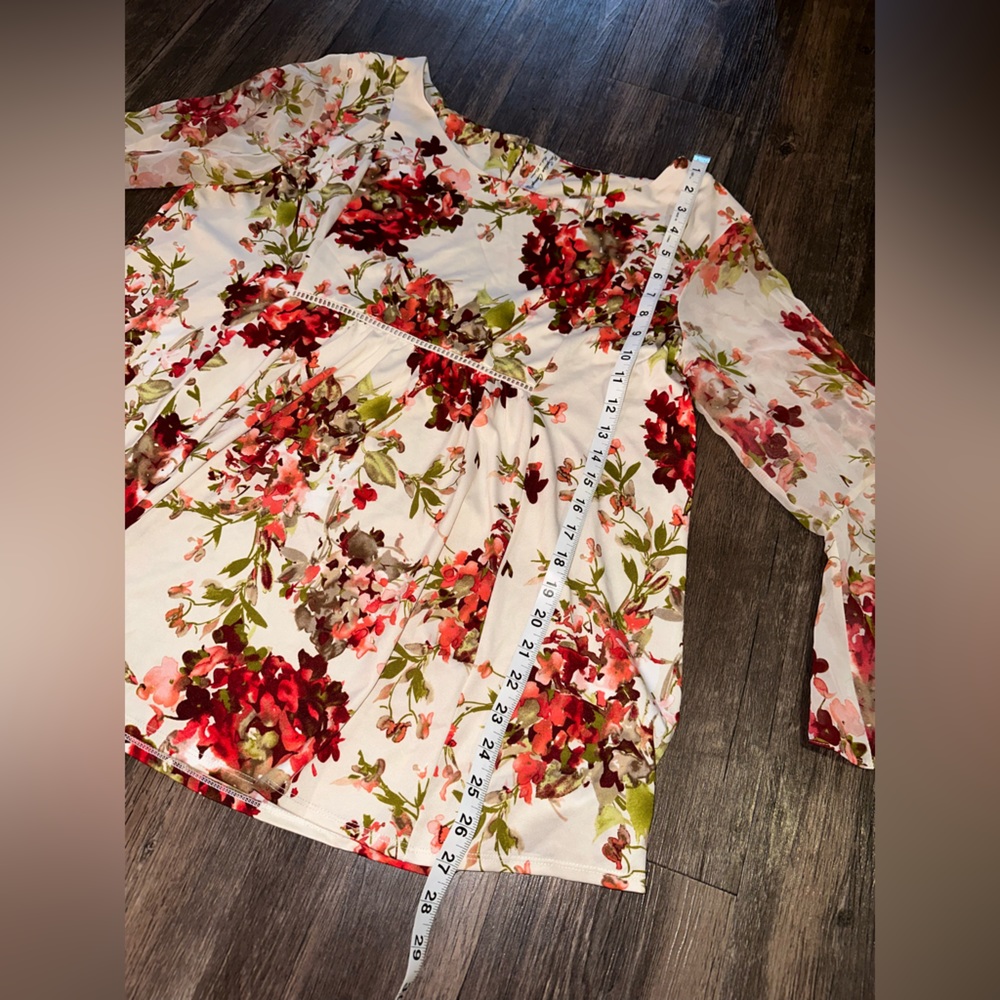 PerSeption Concept White Pink Floral Blouse size XL - Picture 11 of 13
